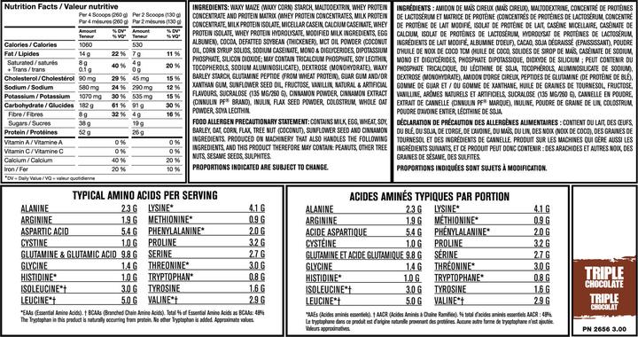 Valeurs nutritives et ingrédients Mutant Masse (Vanille, 1 pcs, 2200 g)