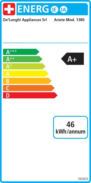Etichetta energetica Ariete 1380 Macchina da caffè
