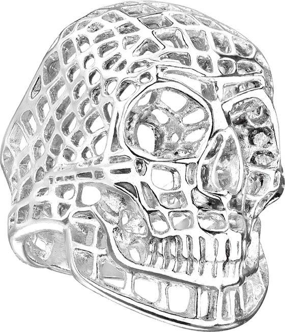 Produktbild Star Piercing Ring silber Totenkopf Netz (Chirurgenstahl 316L, ohne Messing)