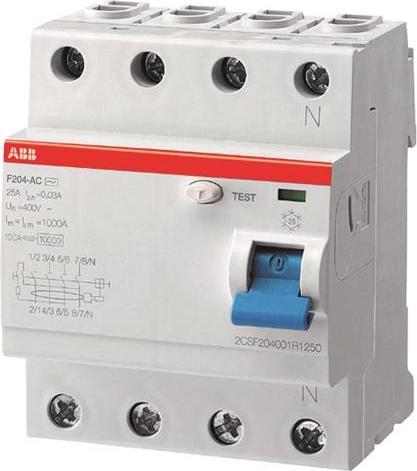 Produktbild ABB F204A-63/0,1L FI-Schutzschalter 4-polig Typ A 63A 100mA