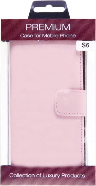 Actual product image OEM Slim Leather Book Case for Galaxy S6 pink (Samsung Galaxy S6)