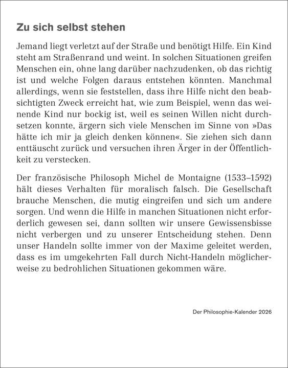 Actual product image Harenberg Der Philosophie-Kalender Tagesabreisskalender 2026 (Hardcover, German)