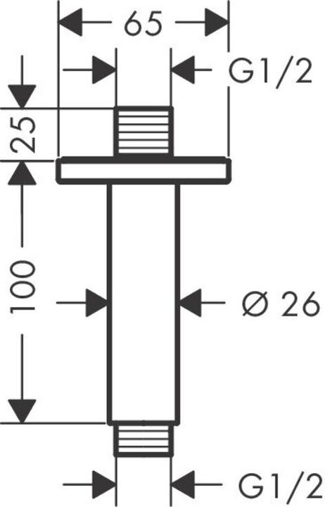 Produktbild hansgrohe Deckenanschluss VERNIS Shape, Aufputz 100mm mattschwarz
