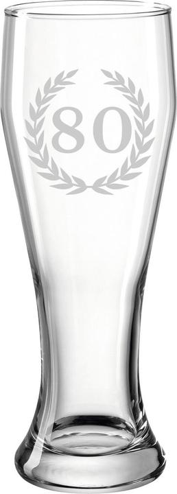 Produktbild Luxentu Weissbierglas mit Gravur 80. Jubiläum (0.50 l, 1 x)
