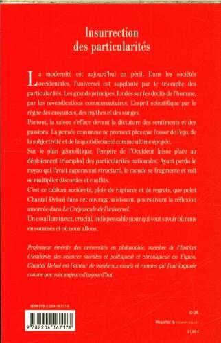 Produktbild Cerf-Dellier Insurrection des particularités (Französisch, Delsol Chantal, 2025)