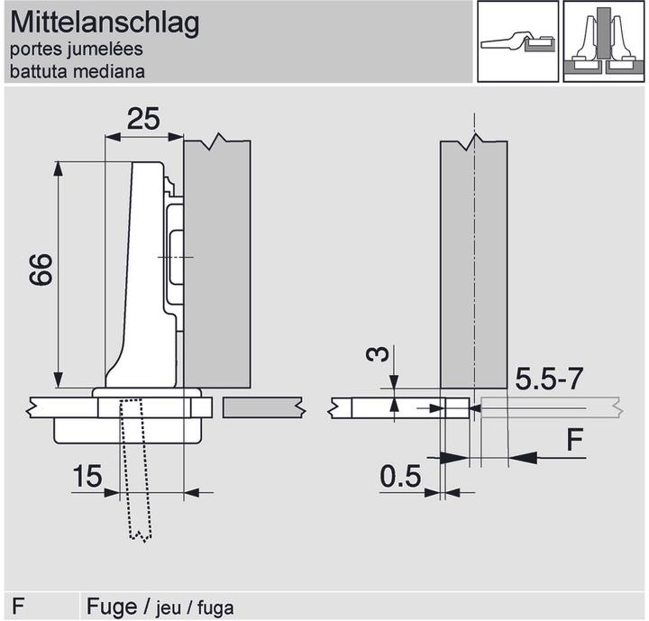 Produktbild Blum Topfbänder CLIP top, Glastürscharnier 94 °