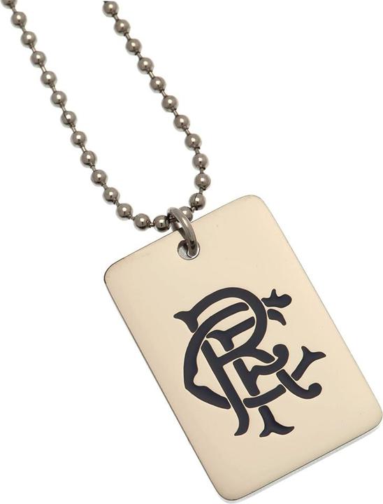 Actual product image Rangers FC Enamel Crest Dog Tag And Chain (100% synthetic material)
