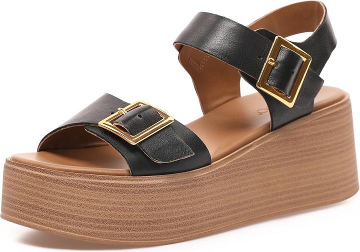 Immagine prodotto Inuovo presenta un sandalo con zeppa alla moda realizzato in pelle di alta qualità per le giornate più (41)