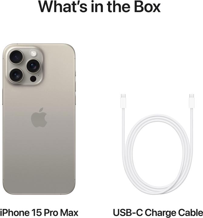 Produktbild Apple iPhone 15 Pro Max (512 GB, Natural Titanium, 6.70", SIM + eSIM, 48 Mpx, 5G)