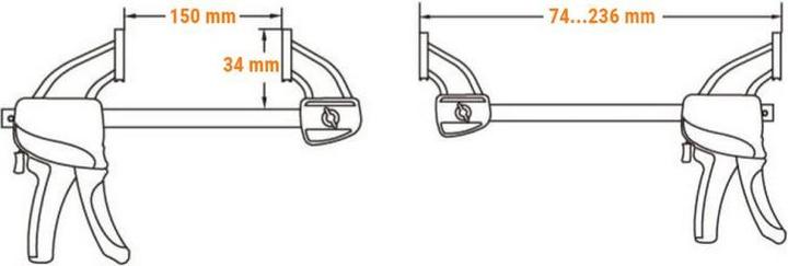 Productafbeelding Kendo Einhand-Schnellspannzwinge (150 mm)