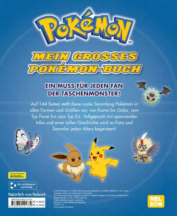 Produktbild Pokémon: Mein grosses Pokémon-Buch (Deutsch, Nelson, 2022)