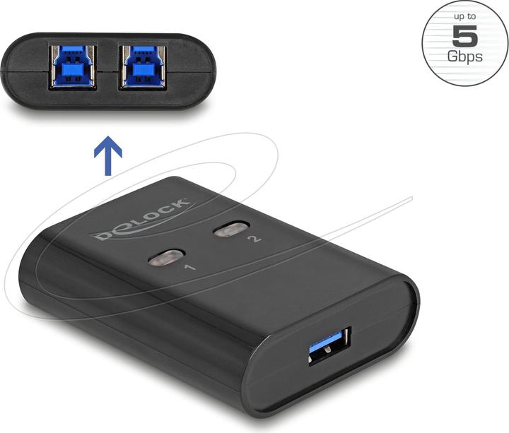 Actual product image Delock USB 5 Gbps switch for 2 PCs on 1 device