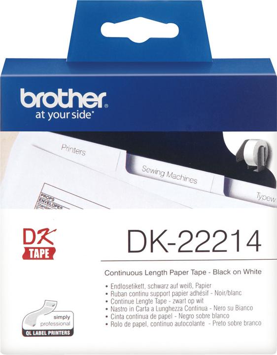 Produktbild Brother DK-22214 DirectLabel Etiketten weiss 12mm x 3048m Weiss