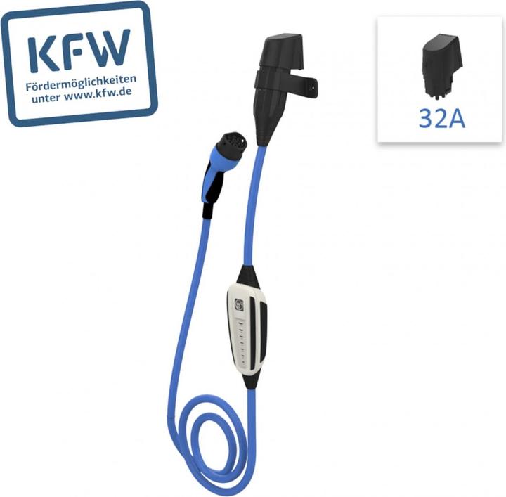 Immagine prodotto NRGkick KfW Max 7,5m blocco di protezione, spina a murod32A (Tipo 2, 22 kW, 32 A, CEE 32)