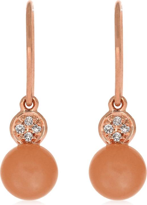 Xen Ohrhänger mit Peach Mondstein und Weisstopase ca. 2,8 ct. rosèvergoldet (925 Sterling Silber)