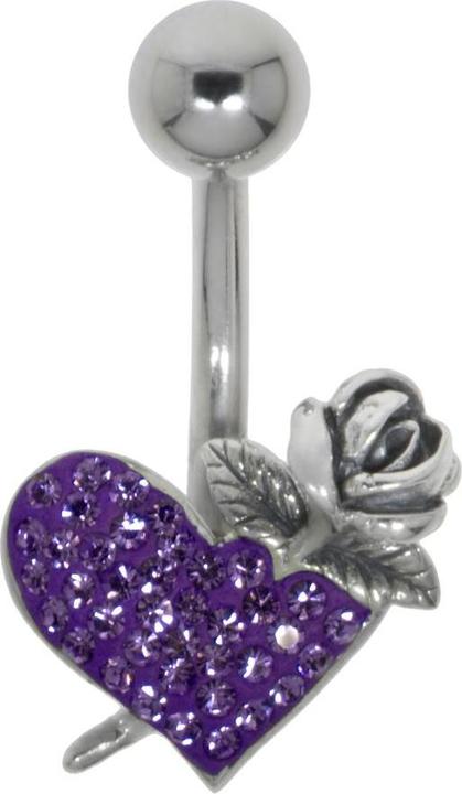 Bijouteria Bauchpiercing (Chirurgenstahl 316L, Kristall, Silber 925)