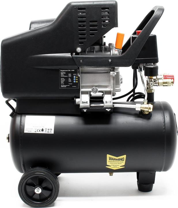 Produktbild Wiltec Druckluftkompressor 24L Kessel 1100W 1,1kW Kompressor Druckluftbehälter (24 l)