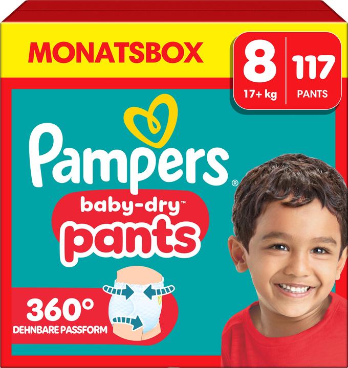Actual product image Pampers Baby-Dry Pants (Size 8, Monthly box, 117 Piece)