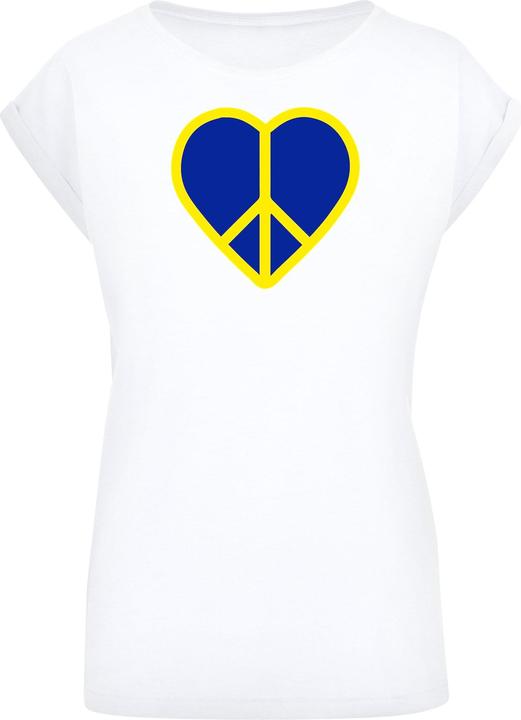 Produktbild Merchcode Ladies Peace - Heart Peace Extended Shoulder T-Shirt - 161405 (M)
