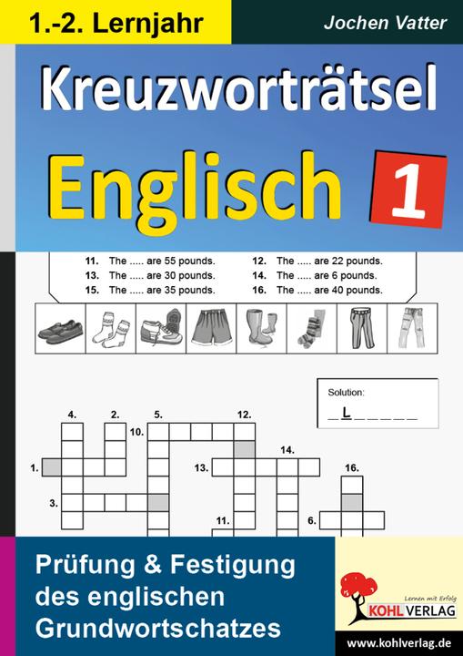 Produktbild Kreuzworträtsel Englisch - 1.-2. Lernjahr (Deutsch, Jochen Vatter, 2013)