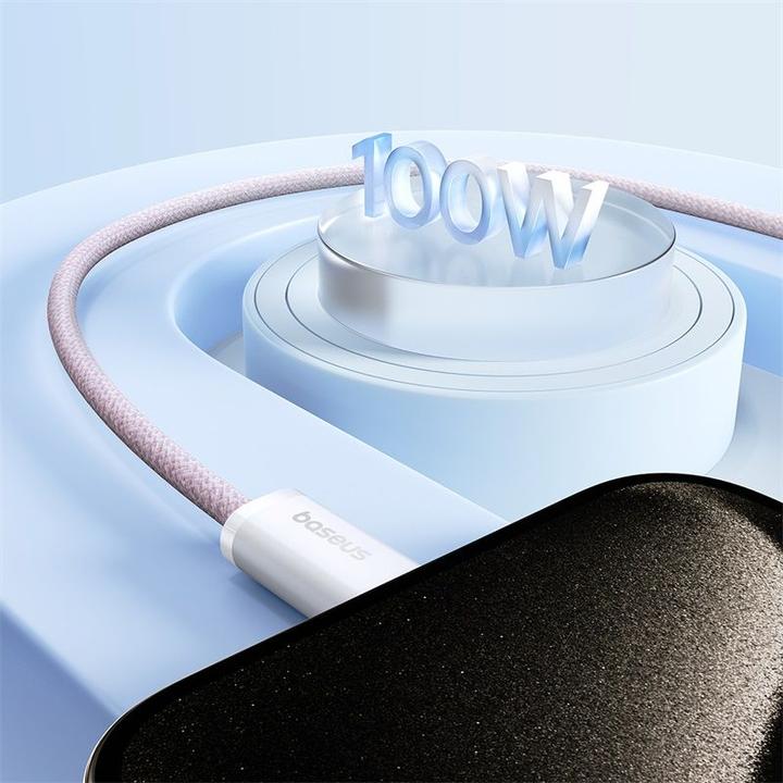 Produktbild Baseus USB-C to USB-C Dynamic 3 Series, 100W, 5A, 1m, Pink (1 m, USB 3.2 Gen 2, 100 W)
