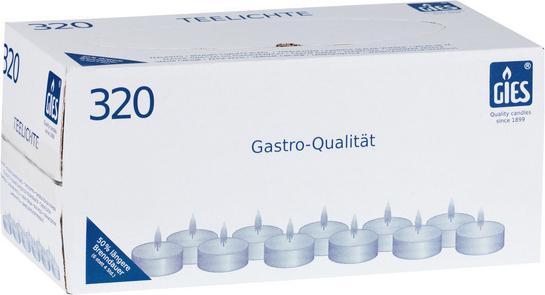 GIES Bougies chauffe-plat en aluminium Premium PROFI-Line blanc 20 x 38 mm (320 pcs)