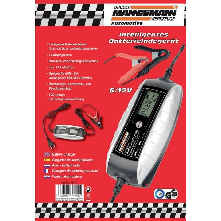 Immagine prodotto Mannesmann Caricabatterie da auto (12V, 6V, 4 A)