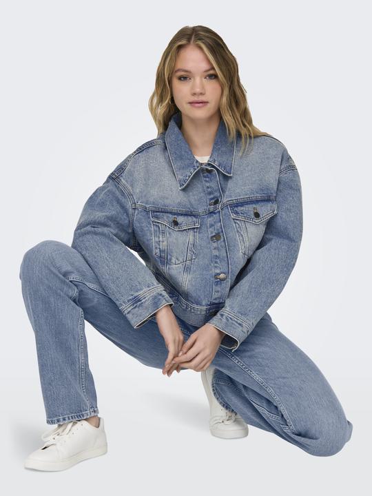 Immagine prodotto Only Colletto Fly-away Giacca a spalla bassa Giacca in denim (L)