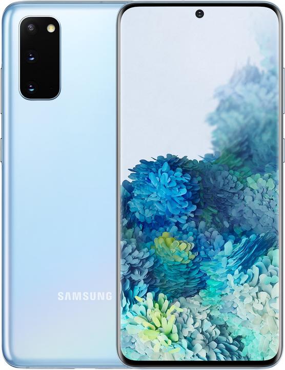 Samsung Galaxy S20 EU (128 GB, Wolkenblauw, 6.20", Hybride dubbele SIM + eSIM, 64 Mpx, 4G)