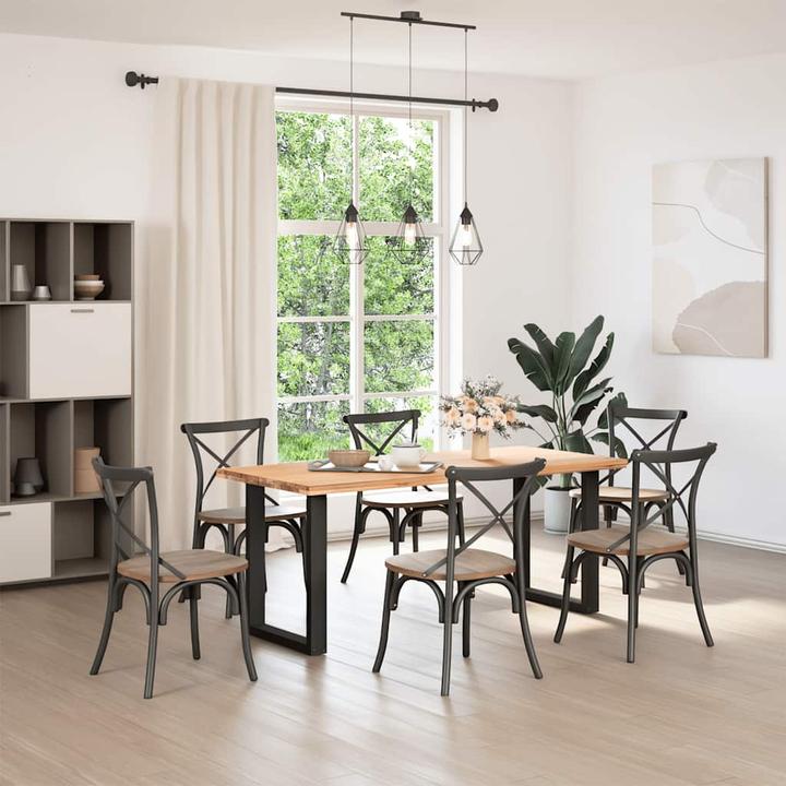 Produktbild VidaXL Couchtischbeine U-Form 2 Stk. Schwarz 70x(72-73) cm Stahl Tischbein