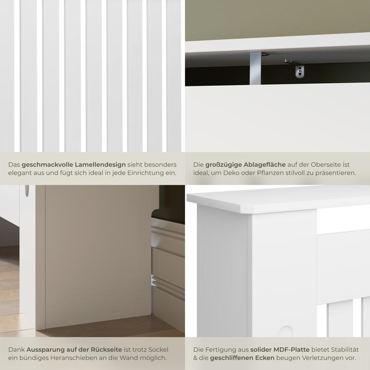 Actual product image tectake Heizkörperabdeckung Vila, im Lamellendesign, mit Ablage
