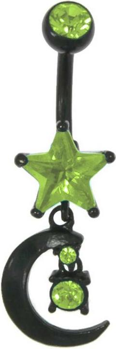 Image du produit Bijouteria Piercing nombril (Acier chirurgical 316L, Cristallin, Revêtement PVD (noir))