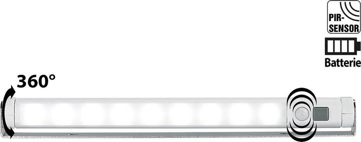 Produktbild Lunartec Schwenkbare Lichtleiste, Bewegungsmelder, 9 SMD-LEDs tageslichtweiss