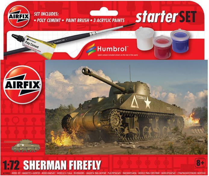 Image du produit Airfix Kit de construction du char Sherman Firefly set débutant 1:72