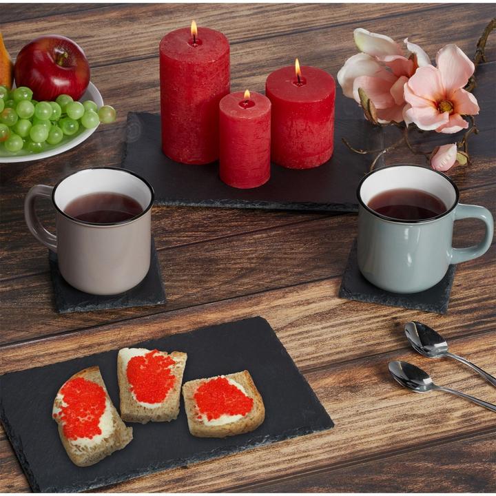 Produktbild Relaxdays 20x Schiefer-Untersetzer (20 x, Glasuntersetzer)