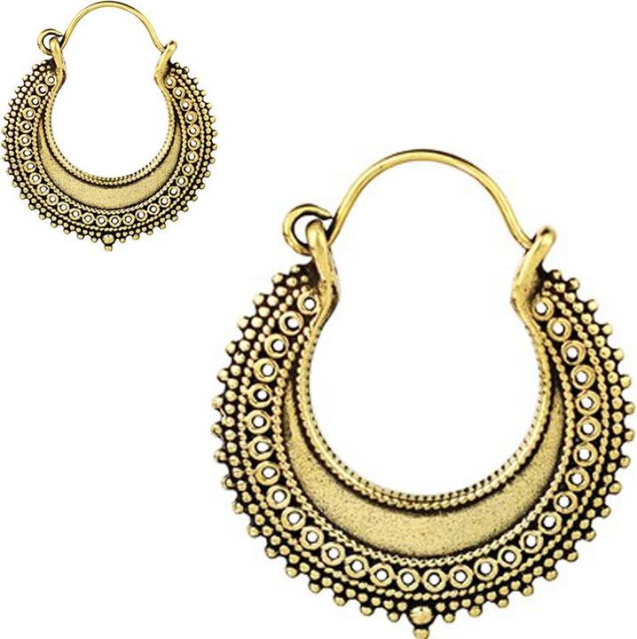 Star Piercing Ohrring vergoldet Creole antik (Messing)