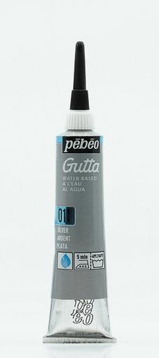 Produktbild Pebeo Setasilk Wasser-Gutta Tube mit Kanüle (Silber, 20 ml)