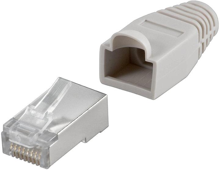 Actual product image Wirewin Plug RJ45 Cat.6 100 pieces, shielded, grey (Network cable plug)