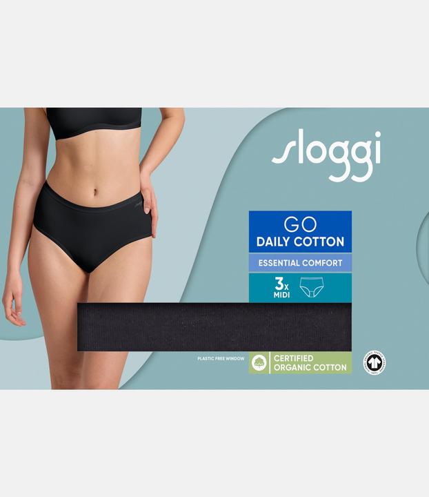 Immagine prodotto Sloggi Brief GO DAILY COTTON MIDI Damenslip 3er Pack (S, confezione da 3)