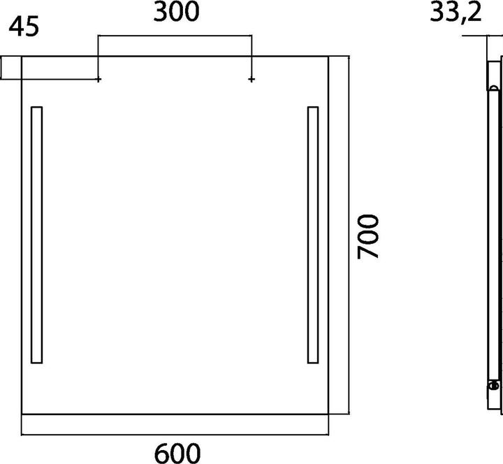 Actual product image Emco light mirror premium, LED light mirror premium 600 x 700 mm
