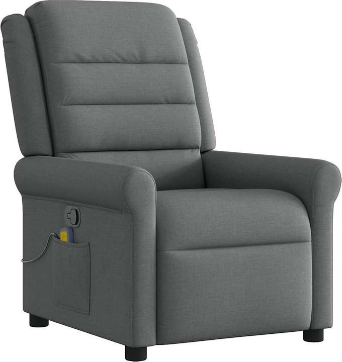 VidaXL Massagesessel Dunkelgrau Stoff Massage TV-Sessel