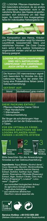 Image du produit Logona Crème colorante pour cheveux à base de plantes (230 marron brun châtain)