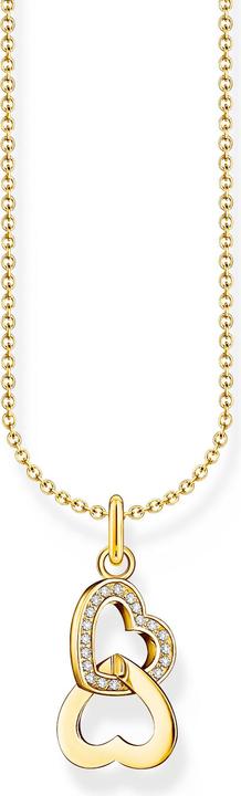 Image du produit Thomas Sabo Chaîne avec pendentif coeurs entrelacés plaqué or (Zircone, 38 - 45 cm)