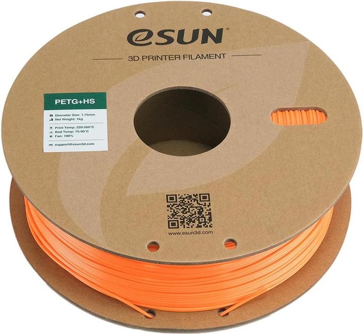 Actual product image eSUN EPETG+HS 1.75mm SOLID ORANGE 1kg (PETG, 1.75 mm, 1000 g, Orange)