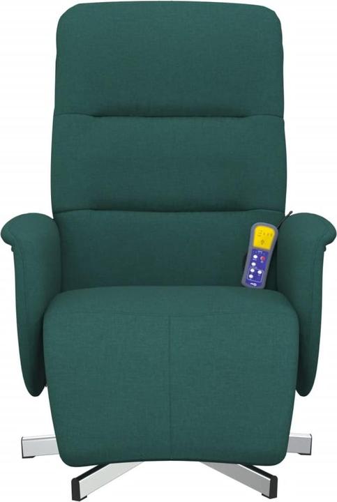 Actual product image VidaXL Massage chair with footrest dark green fabric, colour