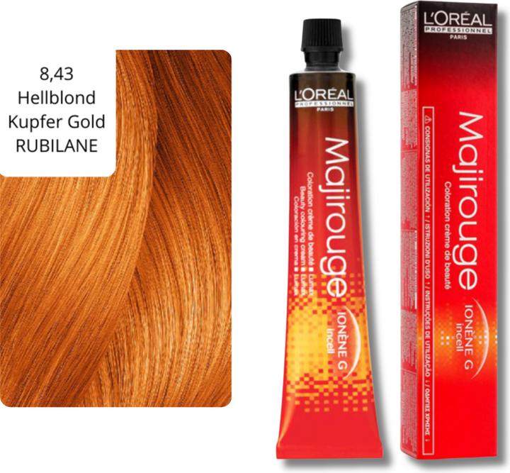 Immagine prodotto L'Oréal Professionnel Majirouge Rubilane (8,43 Biondo chiaro rame oro)