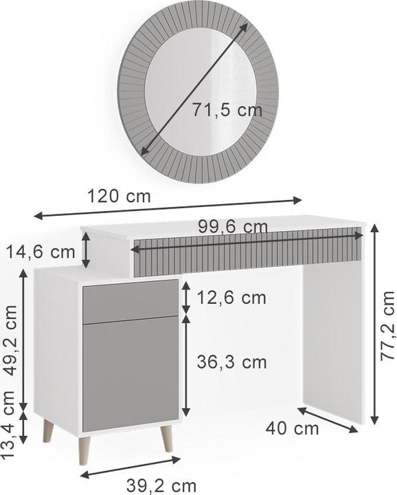 Produktbild Vicco Arles mit Spiegel (120 x 77 x 40 cm)