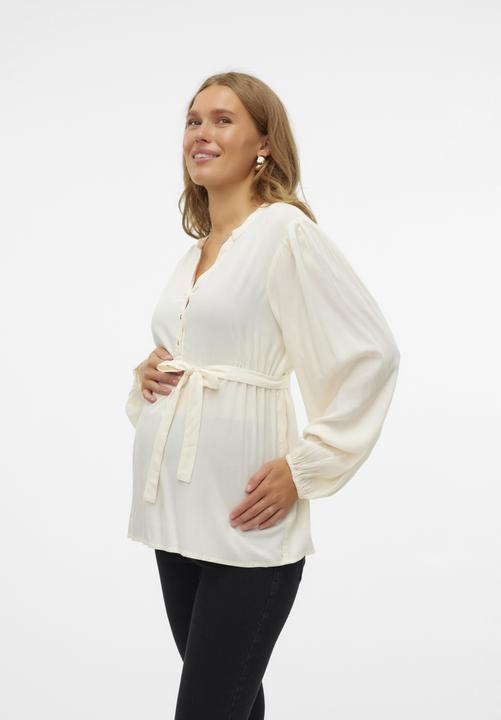 Actual product image Mamalicious Regular fit Mandarin collar Cuffs with button Balloon sleeves Top Blouse (XL)