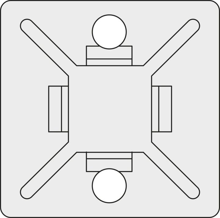 Image du produit HellermannTyton Socle auto-adhésif type MB (Boucles de fixation, 38 mm, 100 pcs)