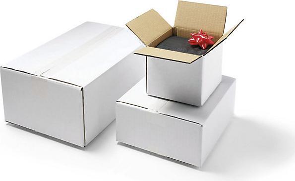 Image du produit kaiserkraft Caisse pliante en carton ondulé, blanc, L x l x h 330 x 250 x 300 mm, double (1 x)